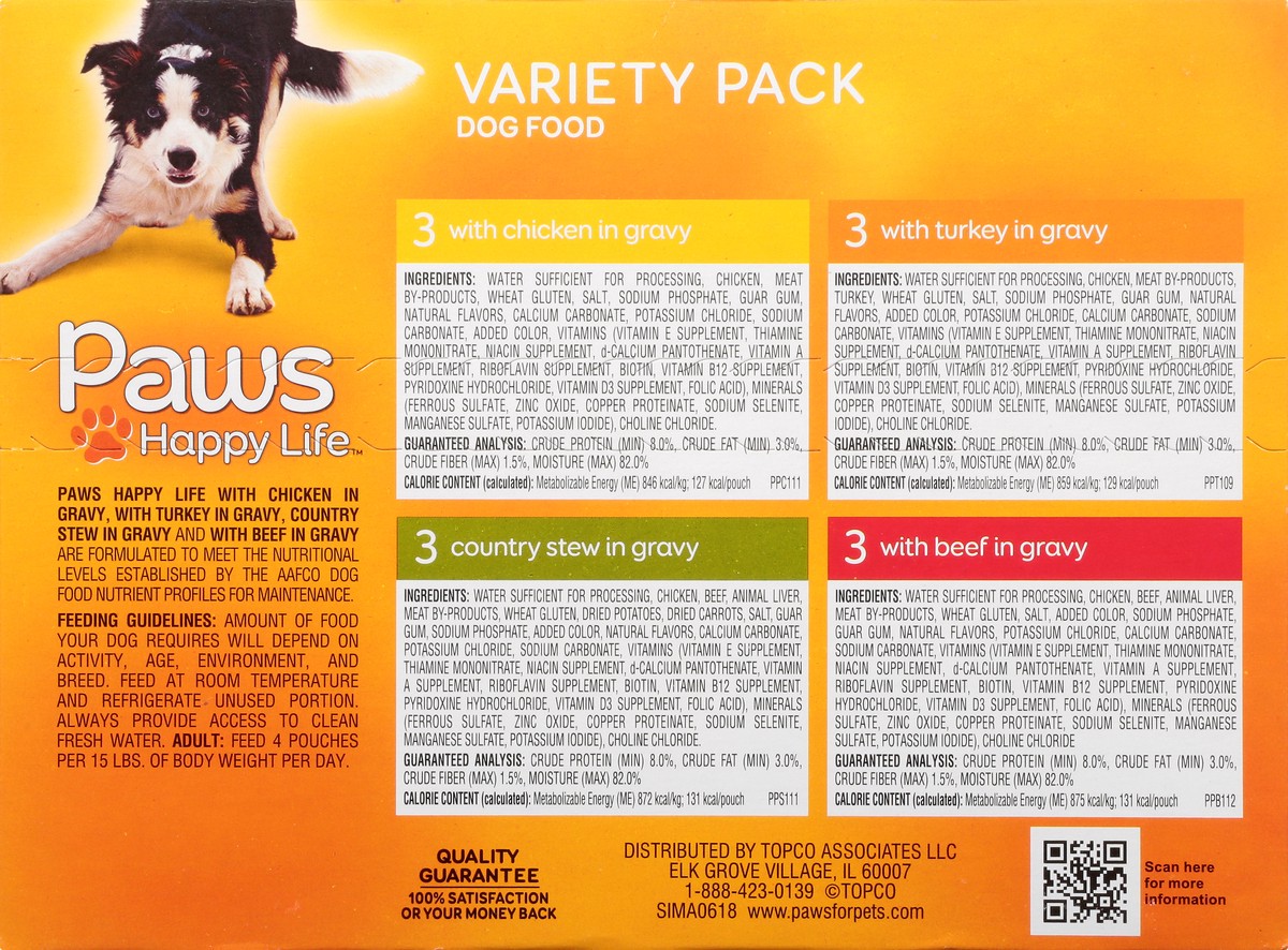 slide 5 of 9, Paws Happy Life Variety Pack Dog Food 12 ea, 12 ct