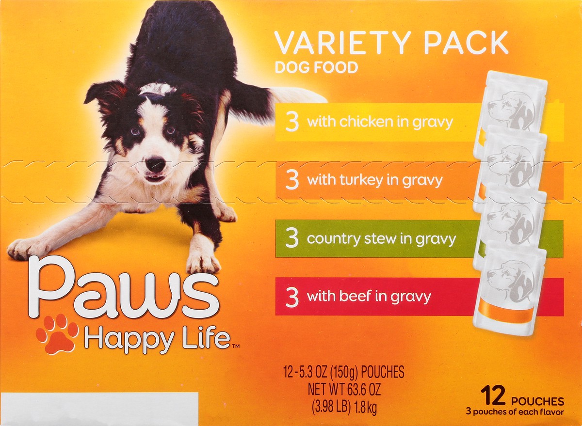 slide 6 of 9, Paws Happy Life Variety Pack Dog Food 12 ea, 12 ct