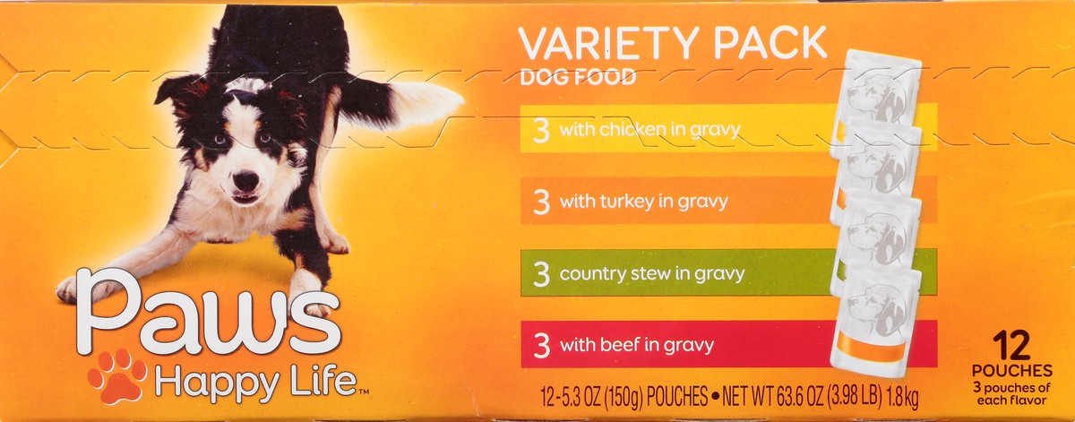 slide 7 of 9, Paws Happy Life Variety Pack Dog Food 12 ea, 12 ct