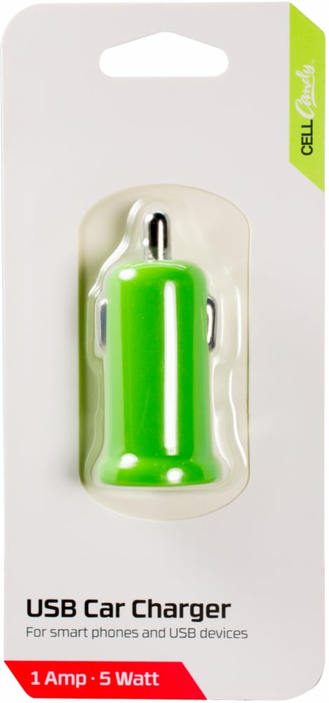 slide 1 of 1, Cellcandy Ultra Low Profile Usb Car Charger Sour Apple Green, 1 ct