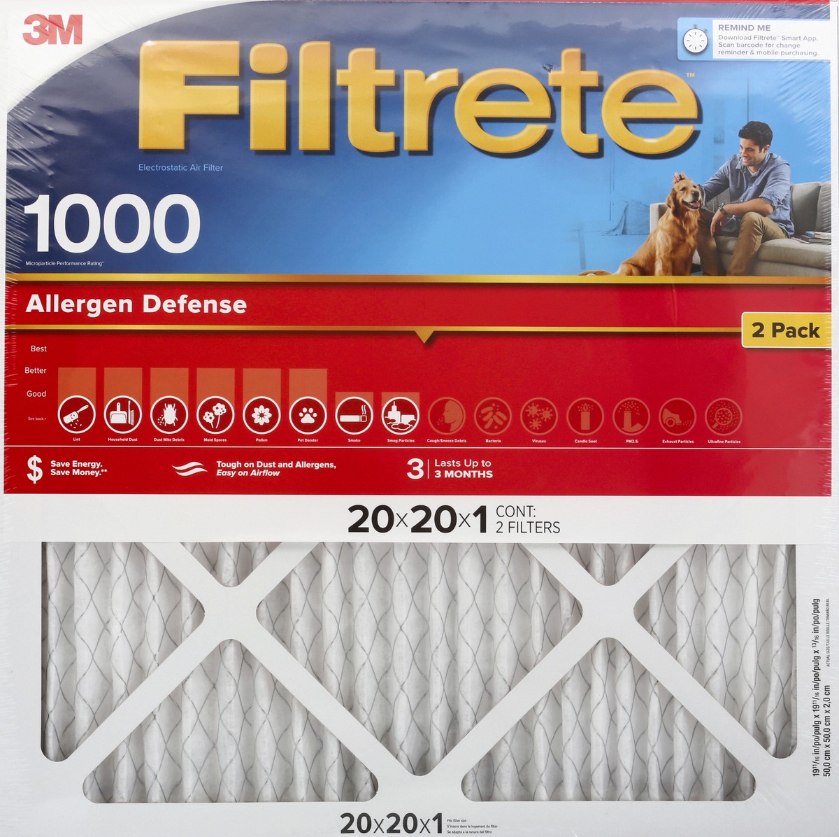 slide 5 of 7, Filtrete Electrostatic Air Filter 2 ea, 2 ct