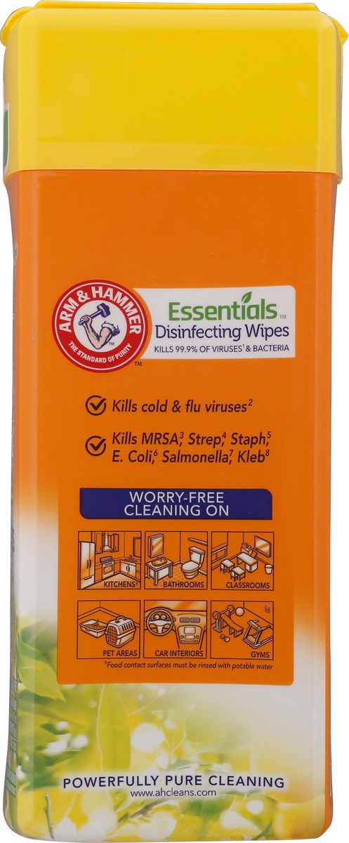 slide 9 of 11, ARM & HAMMER Essentials Lemon Orchard Disinfecting Wipes 80 ea, 80 ct