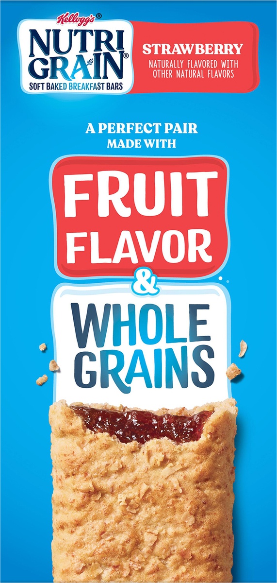 slide 6 of 10, Kellogg's Nutri-Grain Soft Baked Breakfast Bars, Made with Whole Grains, Kids Snacks, Strawberry, 20.8 oz