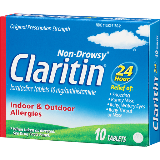 slide 12 of 13, Claritin 24 Hour Non-Drowsy Indoor & Outdoor Allergies Tablets Antihistamine, 10 ct; 10 mg