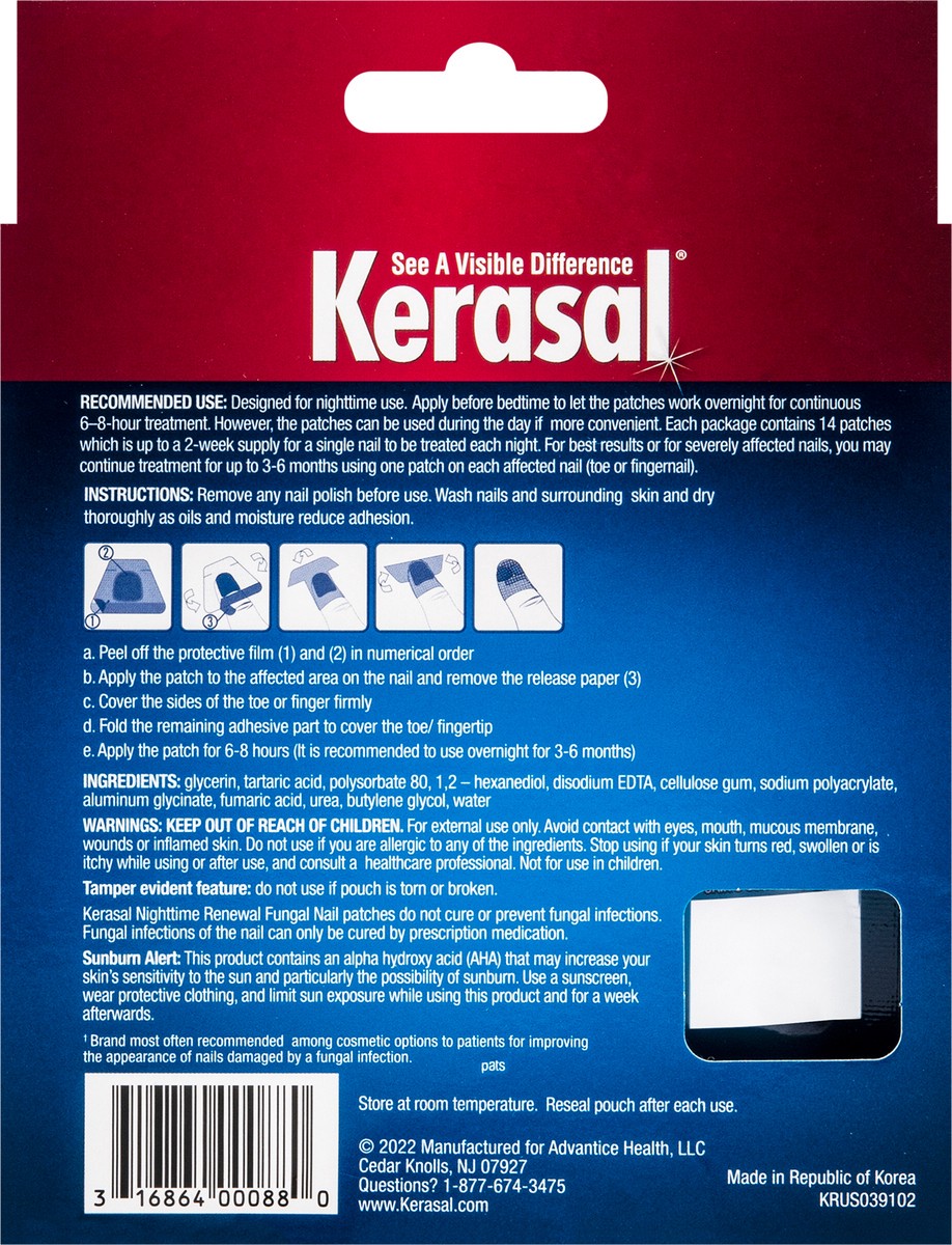 slide 2 of 11, Kerasal Nighttime Renewal Fungal Nail Patches 14 ea, 14 ct