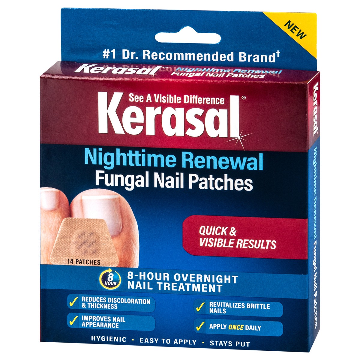 slide 6 of 11, Kerasal Nighttime Renewal Fungal Nail Patches 14 ea, 14 ct
