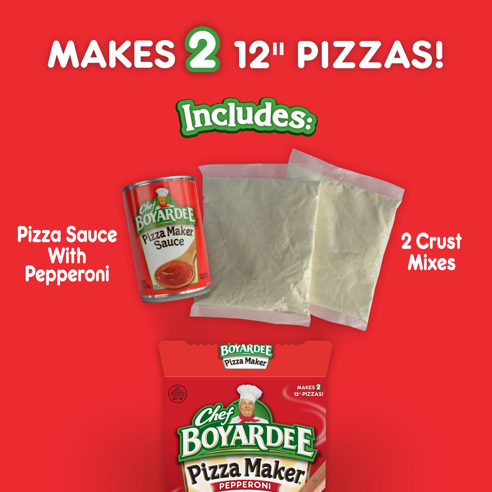 slide 2 of 5, Chef Boyardee Pizza Maker Pepperoni Pizza Kit 31.85 oz, 31.9 oz