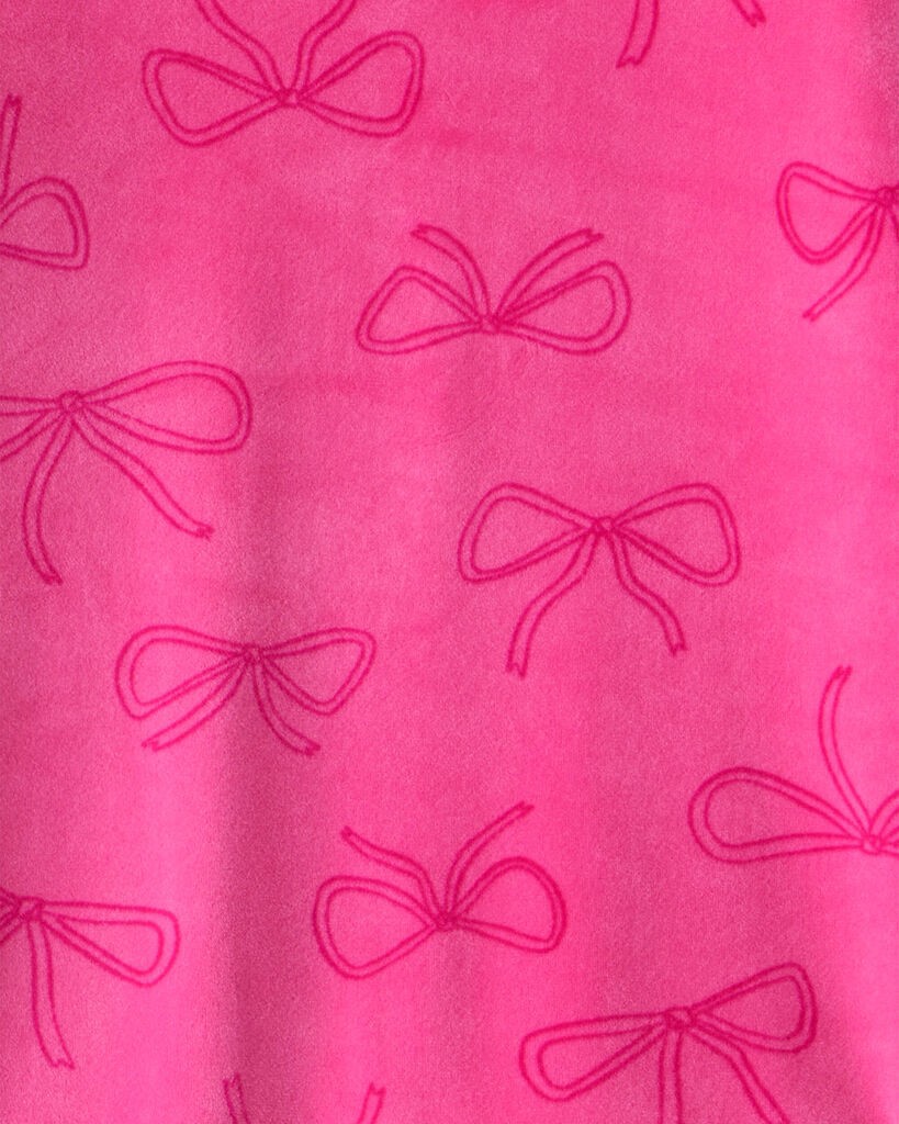 slide 2 of 2, Carter's Carters Girls Bow Print DreamPlush Long-Sleeve Snug Fit 2-Piece Pajamas - Pink Pink 5, 2 pc