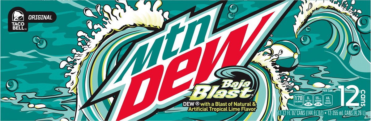 slide 5 of 9, Mountain Dew Baja Blast - 12 ct, 12 ct