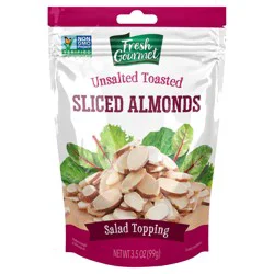 Fresh Gourmet 3.5 oz. Unsalted Toasted Sliced Almonds, Bag
