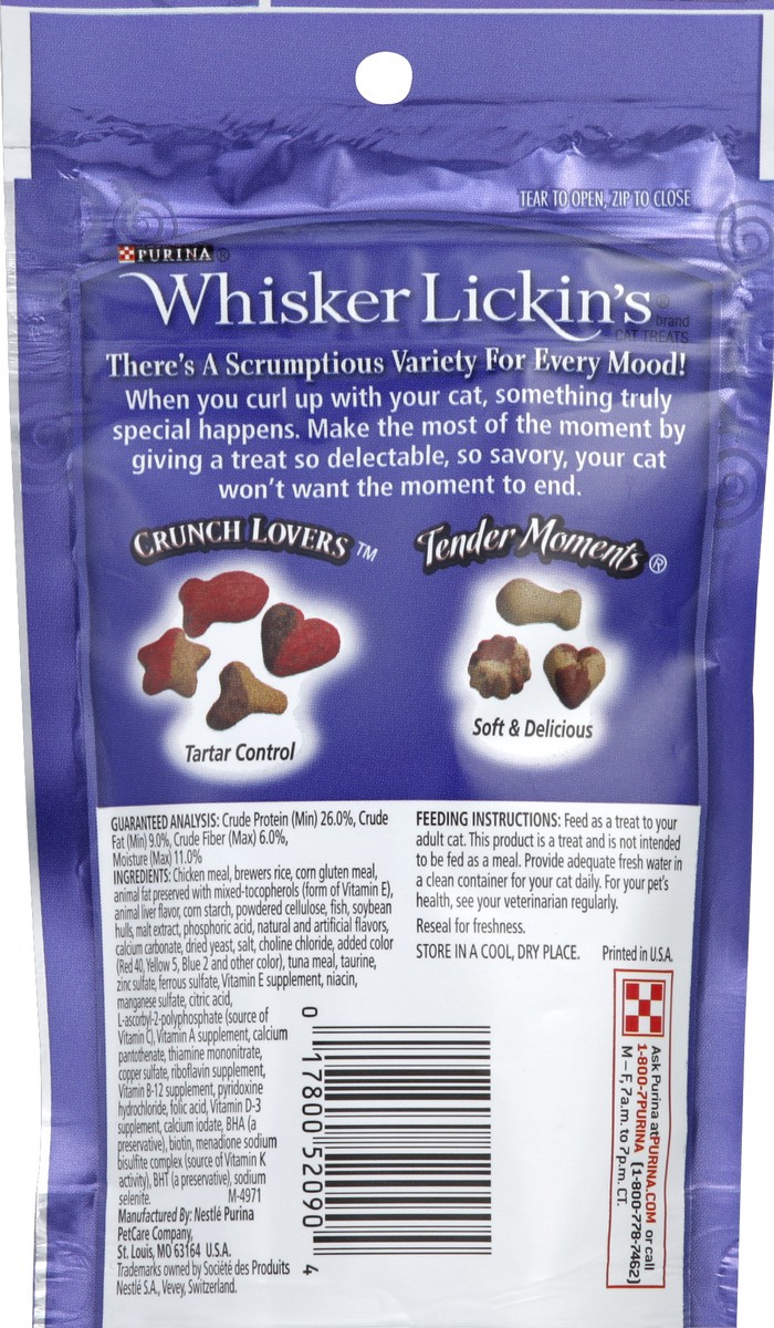 slide 6 of 6, Purina Whisker Lickin's Crunch Lovers Tuna Flavor Cat Treats, 2.1 oz