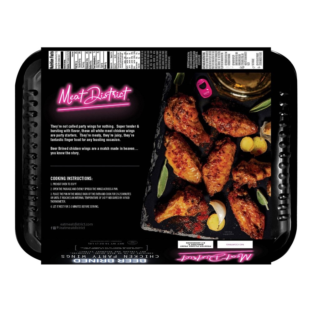 Meat District Beer Brined Chicken Party Wings 16 oz Shipt