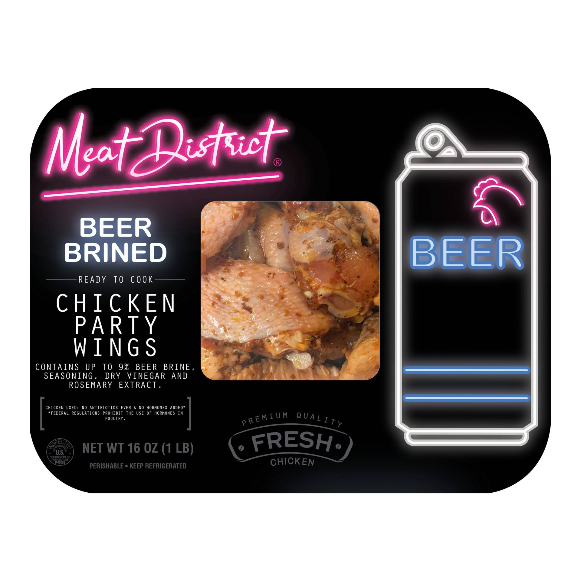 slide 1 of 1, Meat District Beer Brined Chicken Party Wings, 