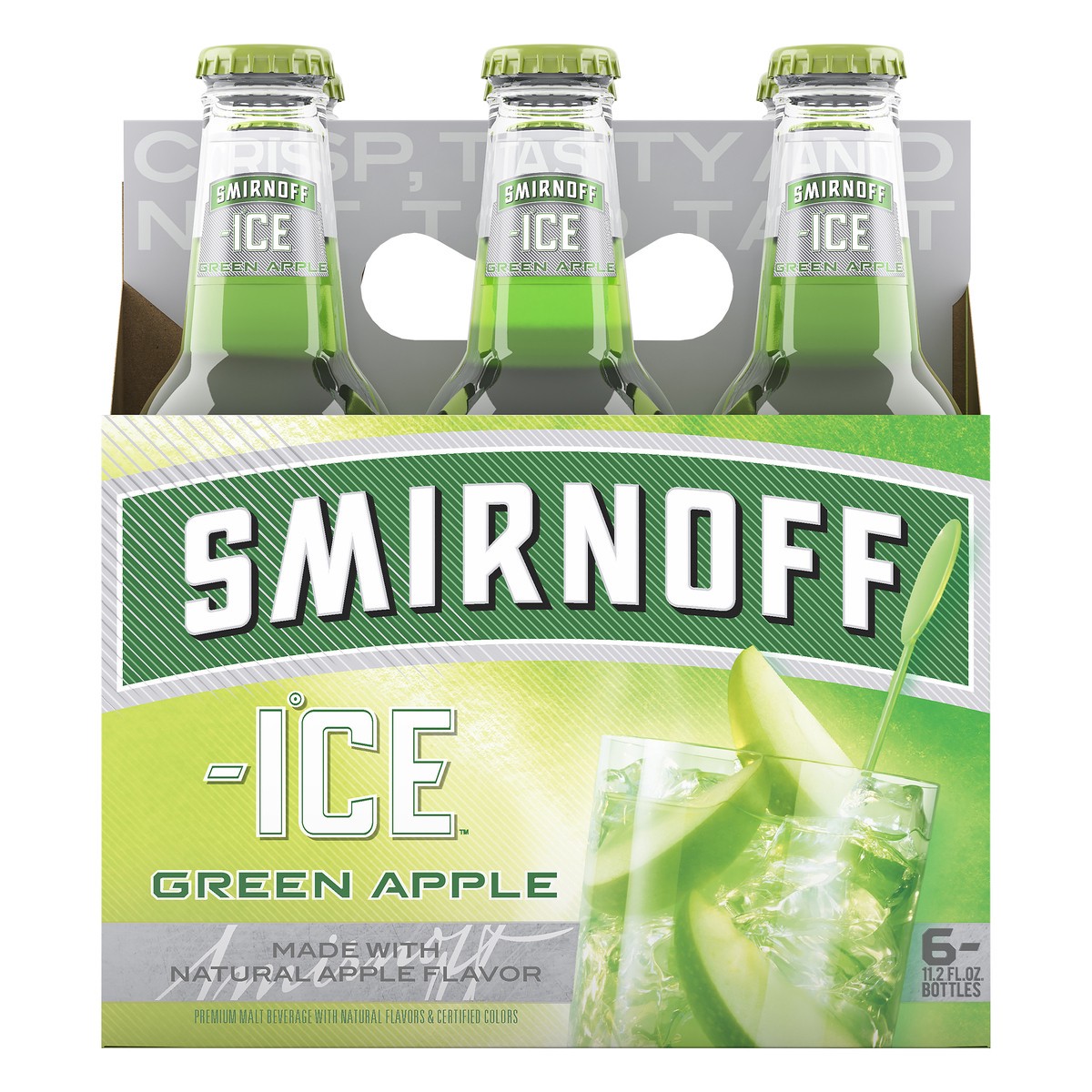 slide 1 of 3, Smirnoff Ice Green Apple Malt Beverage 6 - 11.2 fl oz Bottles, 6 ct; 11 oz
