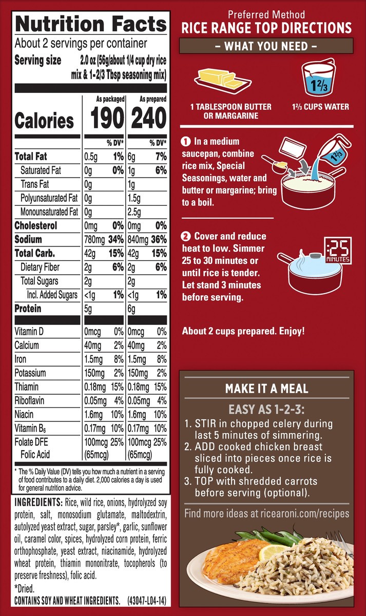 slide 5 of 5, Rice-A-Roni Long Grain & Wild Rice, 4.3 oz