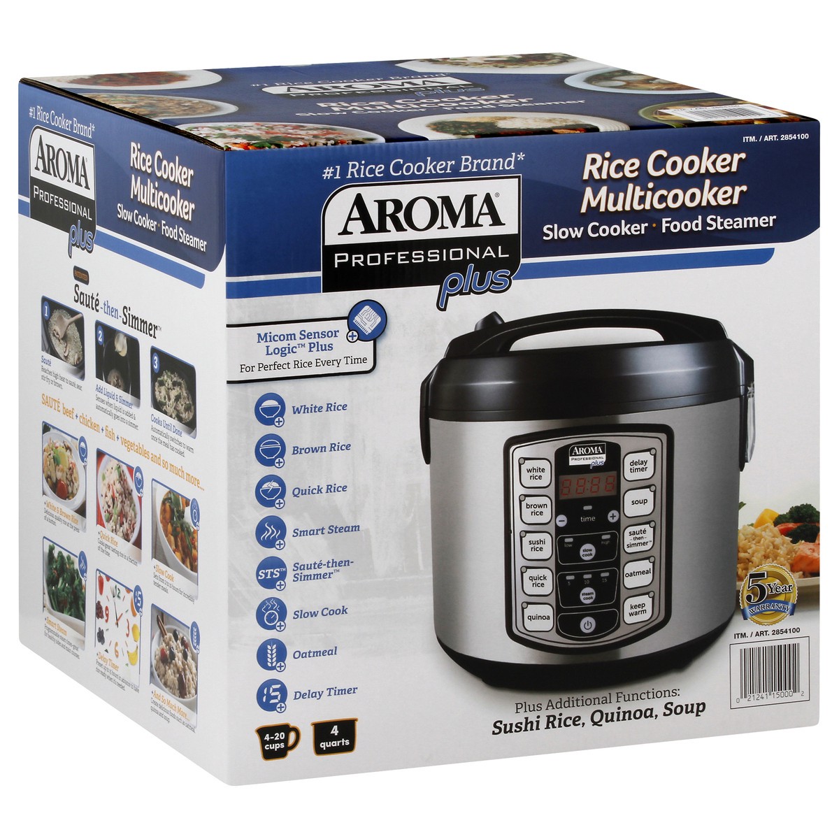 slide 3 of 11, Aroma Professional 20-Cup Digital Rice Cooker, Slow Cooker & Food Steamer, 1 ct