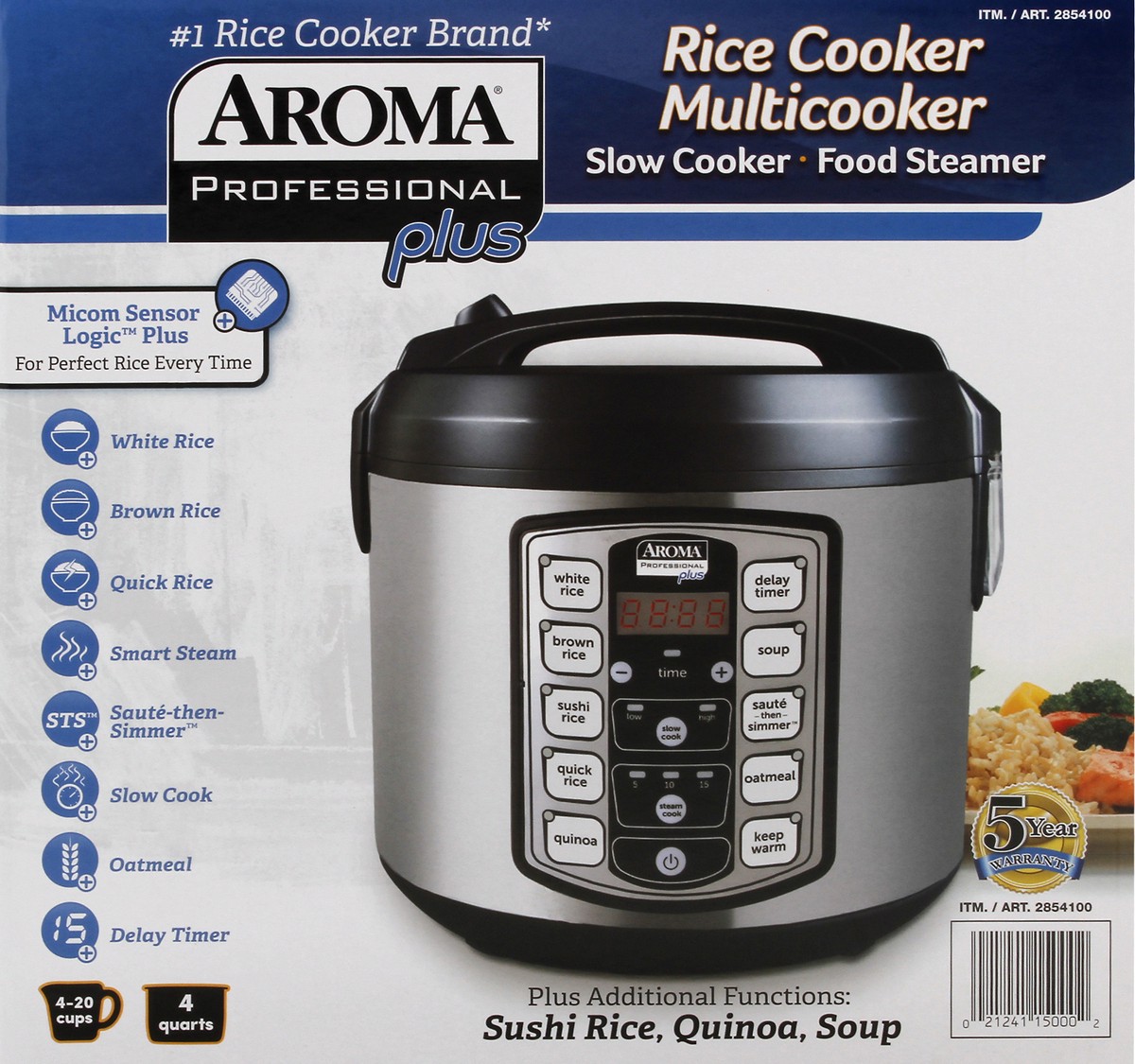 slide 2 of 11, Aroma Professional 20-Cup Digital Rice Cooker, Slow Cooker & Food Steamer, 1 ct