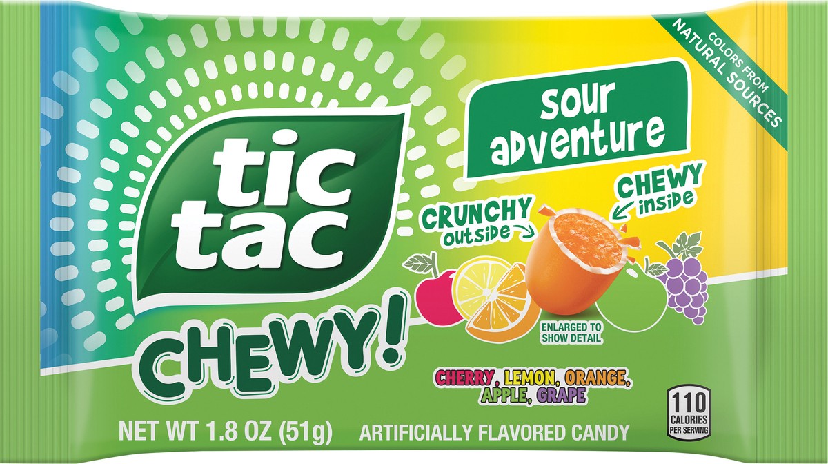 slide 4 of 15, Tic Tac Chewy! Sour Adventure Candy, 1.8 oz