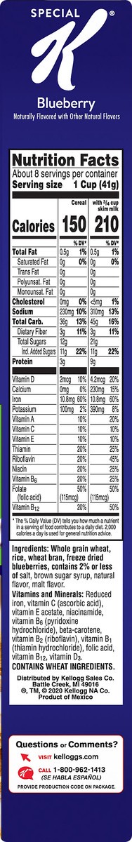 slide 7 of 7, Special K Blueberry Cereal 11.6 oz, 11.6 oz