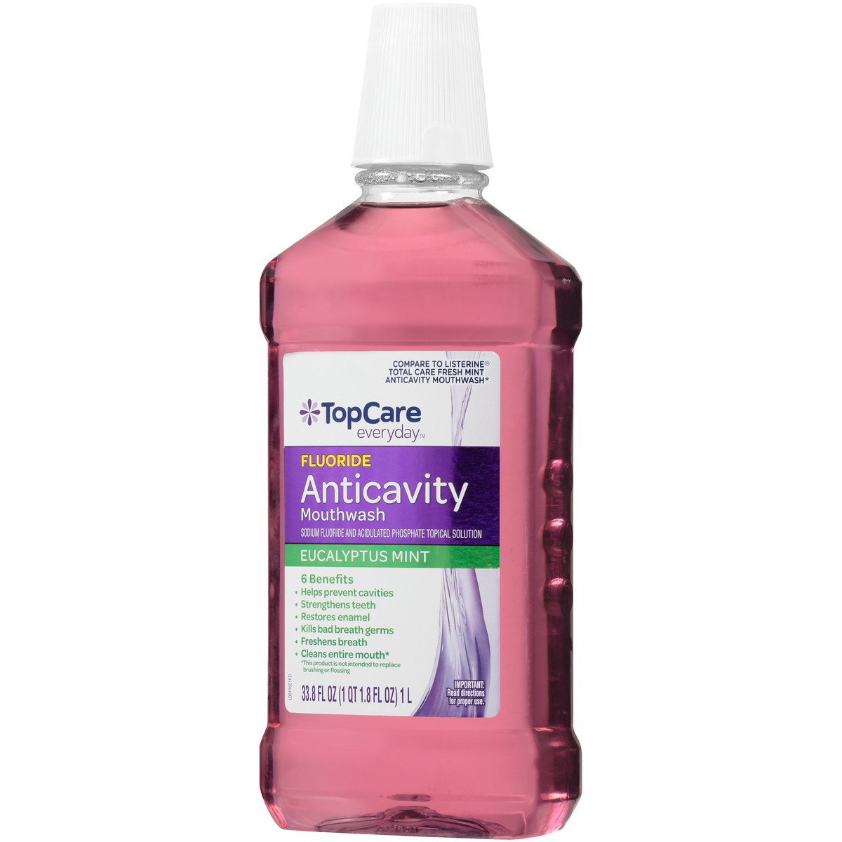 slide 7 of 8, TopCare Fluoride Anticavity Mouthwash, Eucalyptus Mint, 1 liter