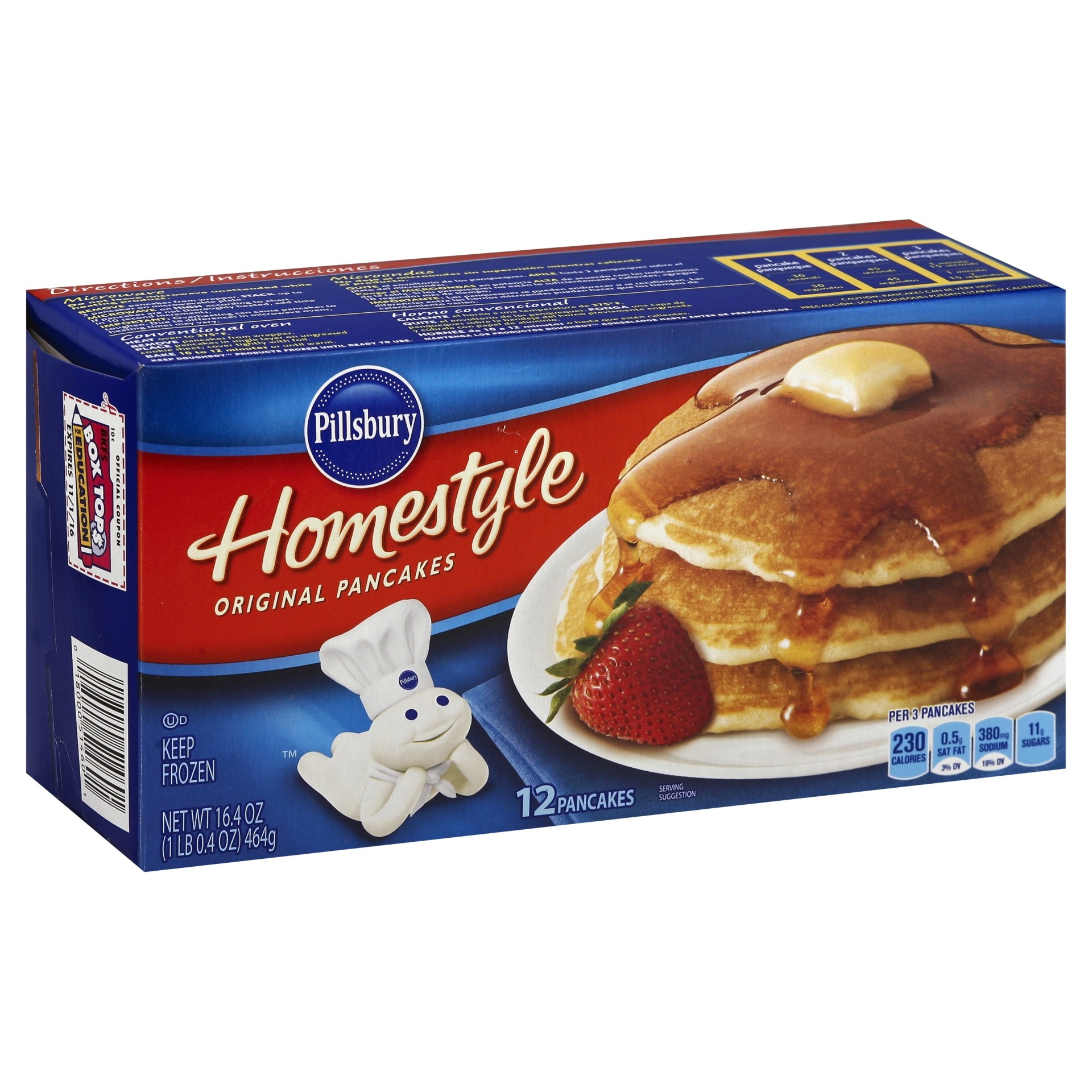 slide 1 of 6, Pillsbury Homestyle Original Pancakes, 12 ct