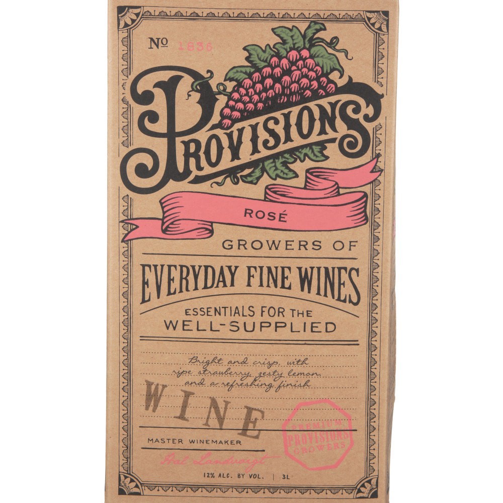 slide 3 of 3, Provisions Wine Rose, 3 liter