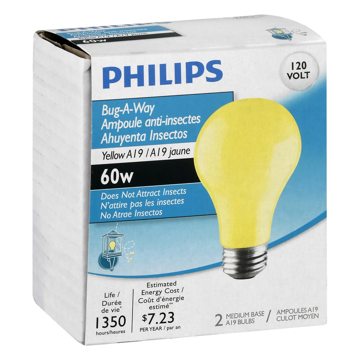 slide 2 of 9, Philips 60 Watts Yellow Bug-A-Way Light Bulbs 2 ea, 2 ct