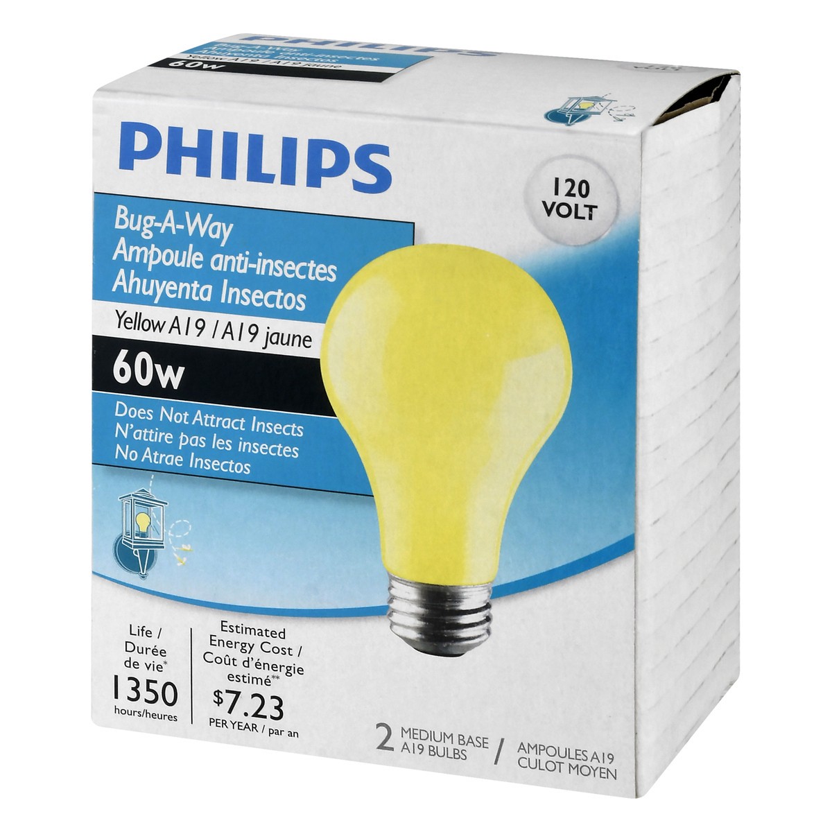 slide 3 of 9, Philips 60 Watts Yellow Bug-A-Way Light Bulbs 2 ea, 2 ct