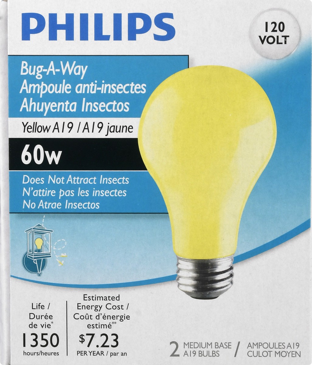 slide 4 of 9, Philips 60 Watts Yellow Bug-A-Way Light Bulbs 2 ea, 2 ct