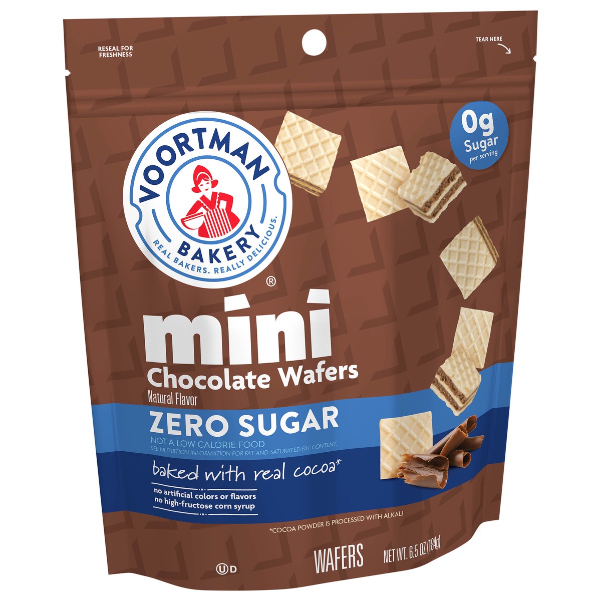 slide 2 of 9, Voortman Bakery Zero Sugar Choco Mini Wafer, 6.5 oz