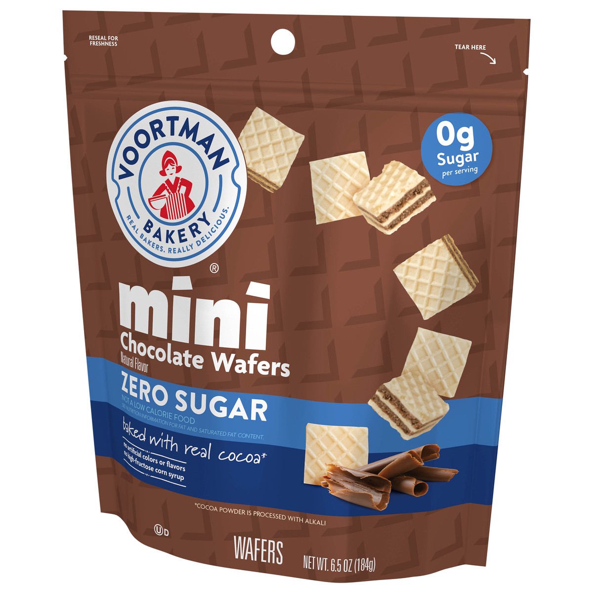 slide 5 of 9, Voortman Bakery Zero Sugar Choco Mini Wafer, 6.5 oz