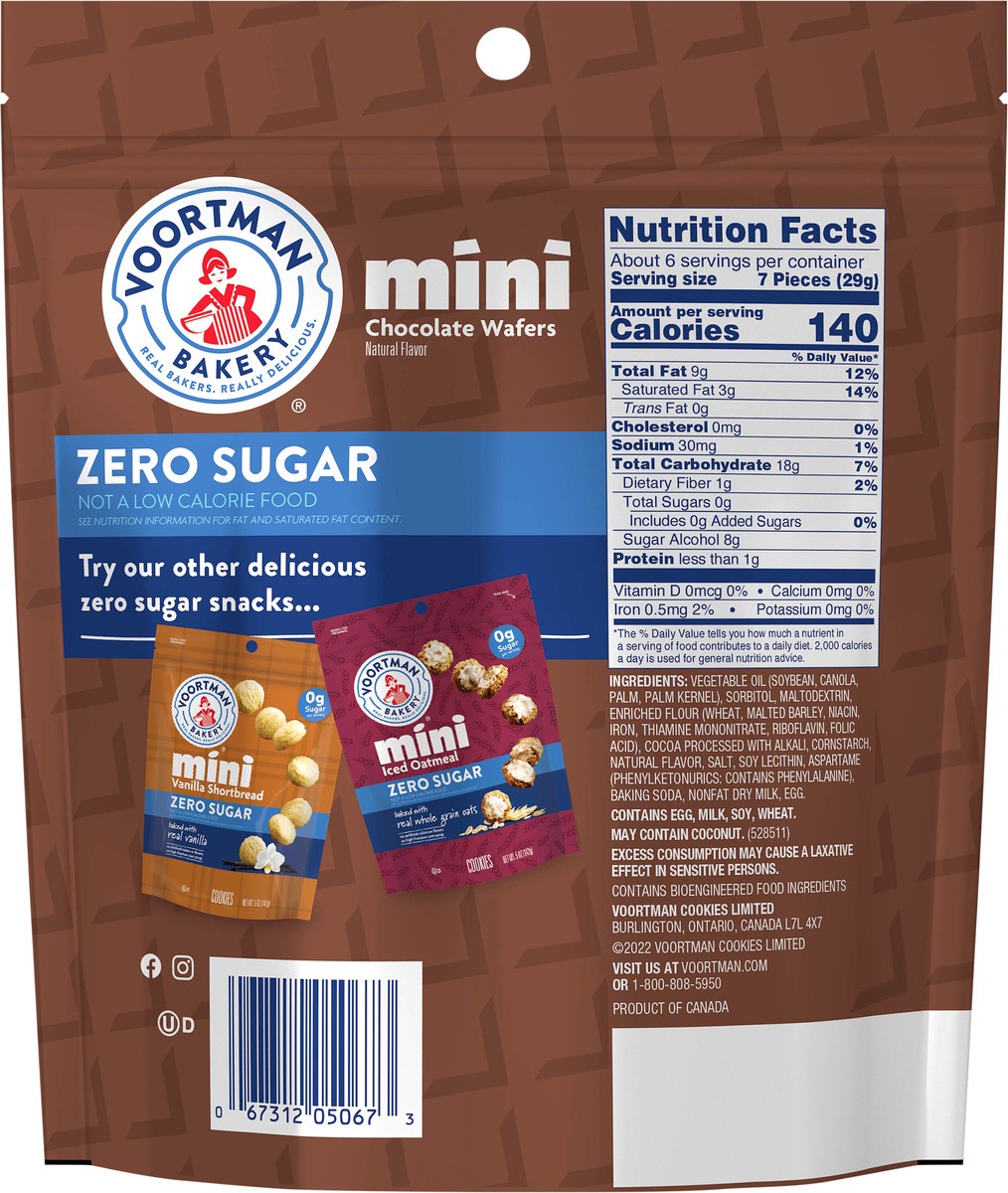slide 4 of 9, Voortman Bakery Zero Sugar Choco Mini Wafer, 6.5 oz