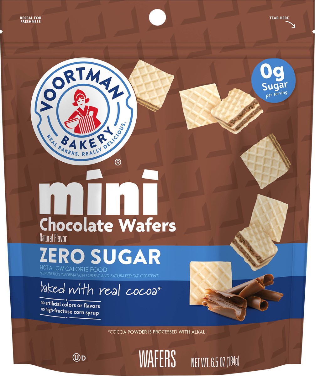 slide 9 of 9, Voortman Bakery Zero Sugar Choco Mini Wafer, 6.5 oz