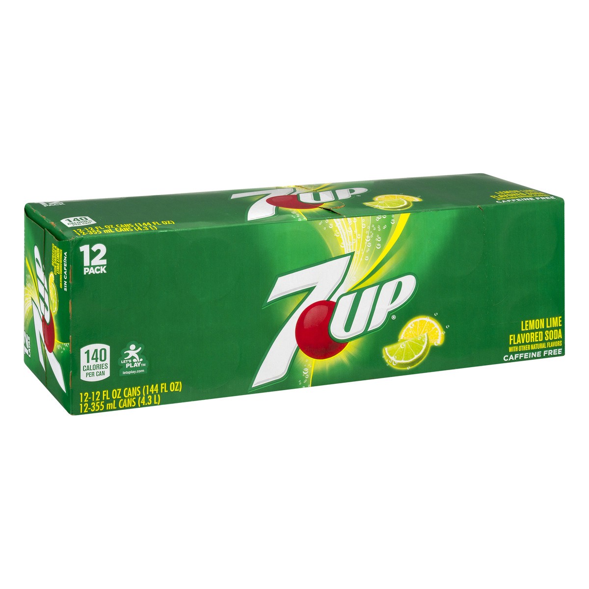 slide 13 of 13, 7UP Lemon Lime Soda, 12 fl oz cans, 12 pack, 12 ct; 12 fl oz