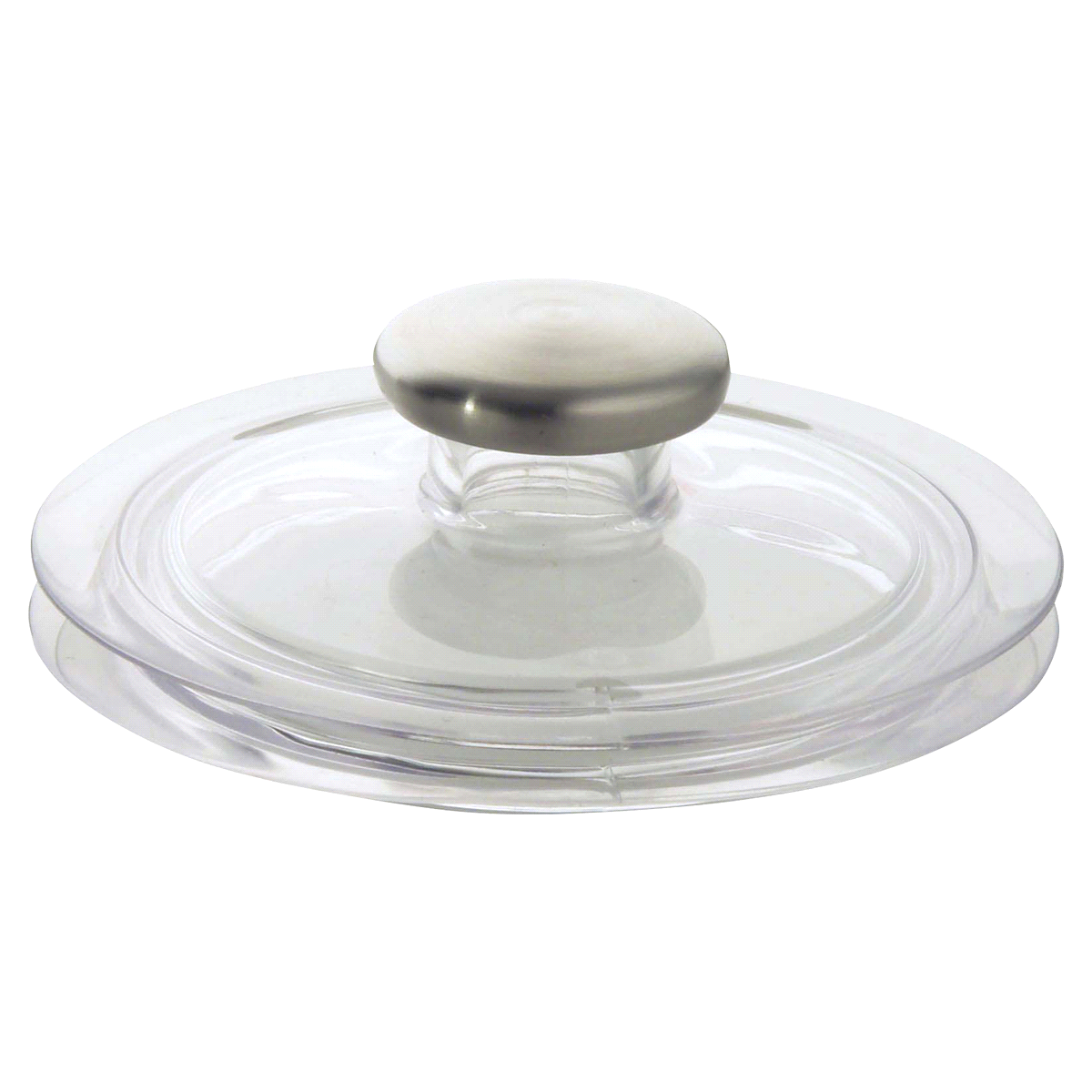 slide 1 of 1, InterDesign Forma 2 Sink Stopper, Clear/Brushed, 1 ct