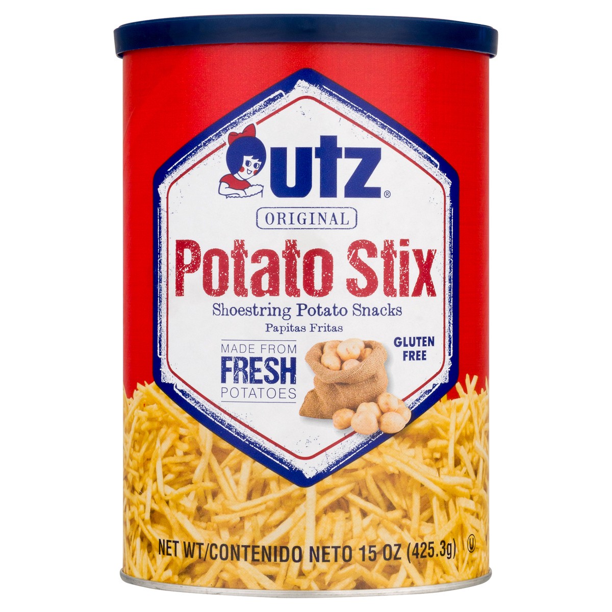 slide 1 of 11, Utz 15 oz Utz Potato Stix Canister, 15 oz