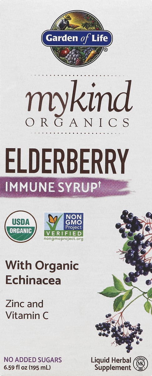 slide 1 of 9, mykind Organics Liquid Elderberry Elderberry 6.59 oz, 6.59 oz