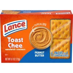 Lance ToastChee Peanut Butter Sandwich Crackers, 6 Packs