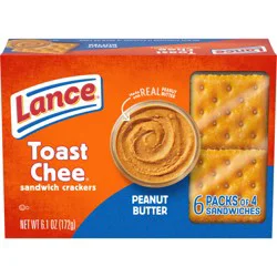 Lance ToastChee Peanut Butter Sandwich Crackers, 6 Packs