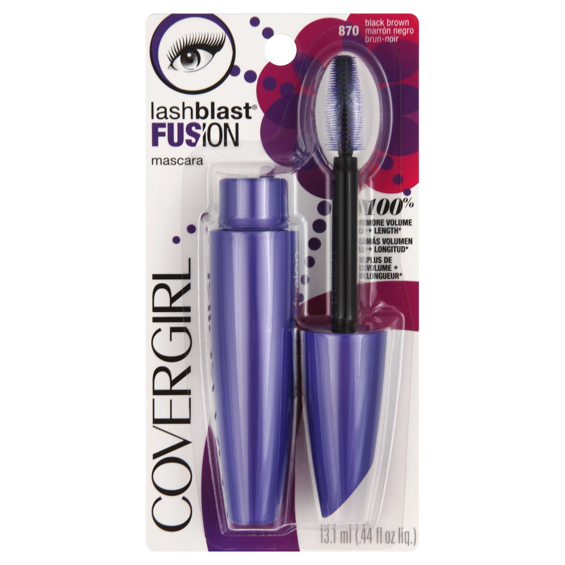 slide 1 of 7, Covergirl LashBlast Fusion Mascara 870 Black Brown, 0.44 oz