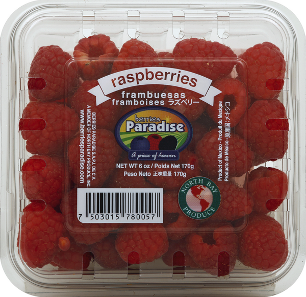 slide 1 of 1, Berries Paradise Paradise Raspberries, 6 oz