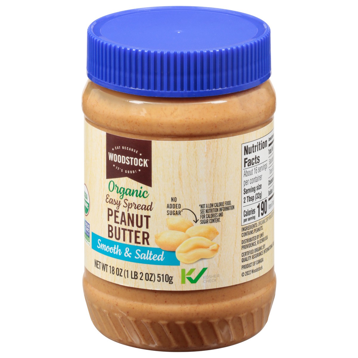 slide 9 of 9, Woodstock Organic Smooth & Salted Peanut Butter 18 oz, 18 oz