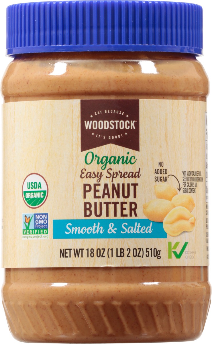 slide 7 of 9, Woodstock Organic Smooth & Salted Peanut Butter 18 oz, 18 oz