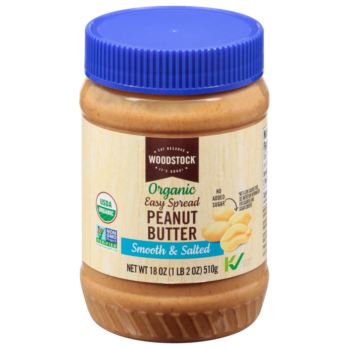 slide 1 of 9, Woodstock Organic Smooth & Salted Peanut Butter 18 oz, 18 oz