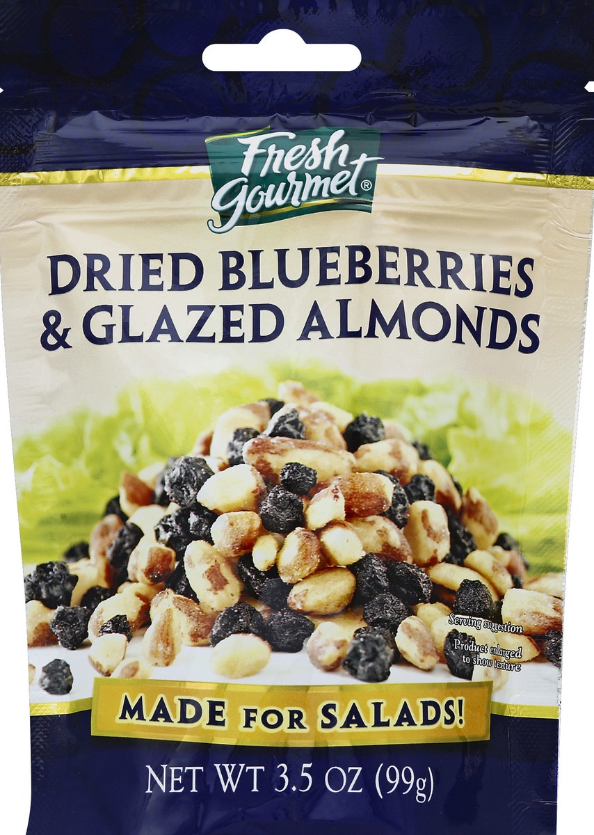 slide 1 of 4, Fresh Gourmet Blueberries & Glazed Almond Pieces, 3.5 oz