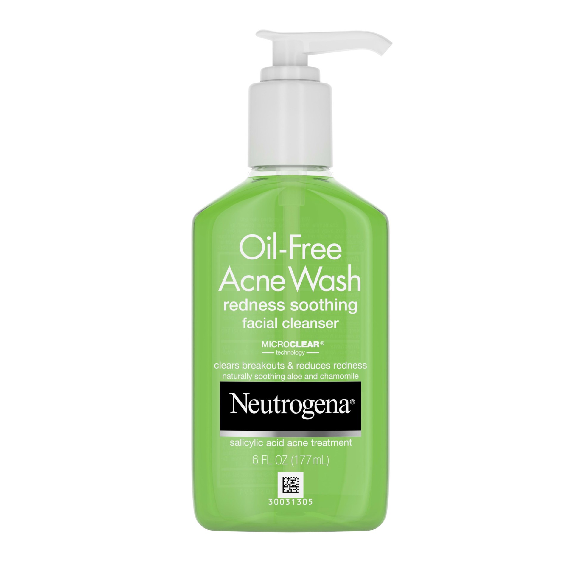 slide 1 of 11, Neutrogena Oil-Free Acne and Redness Facial Cleanser, Soothing Face Wash with Salicylic Acid Acne Medicine, Aloe, and Chamomile to Reduce Facial Redness, 6 fl. oz, 6 fl oz