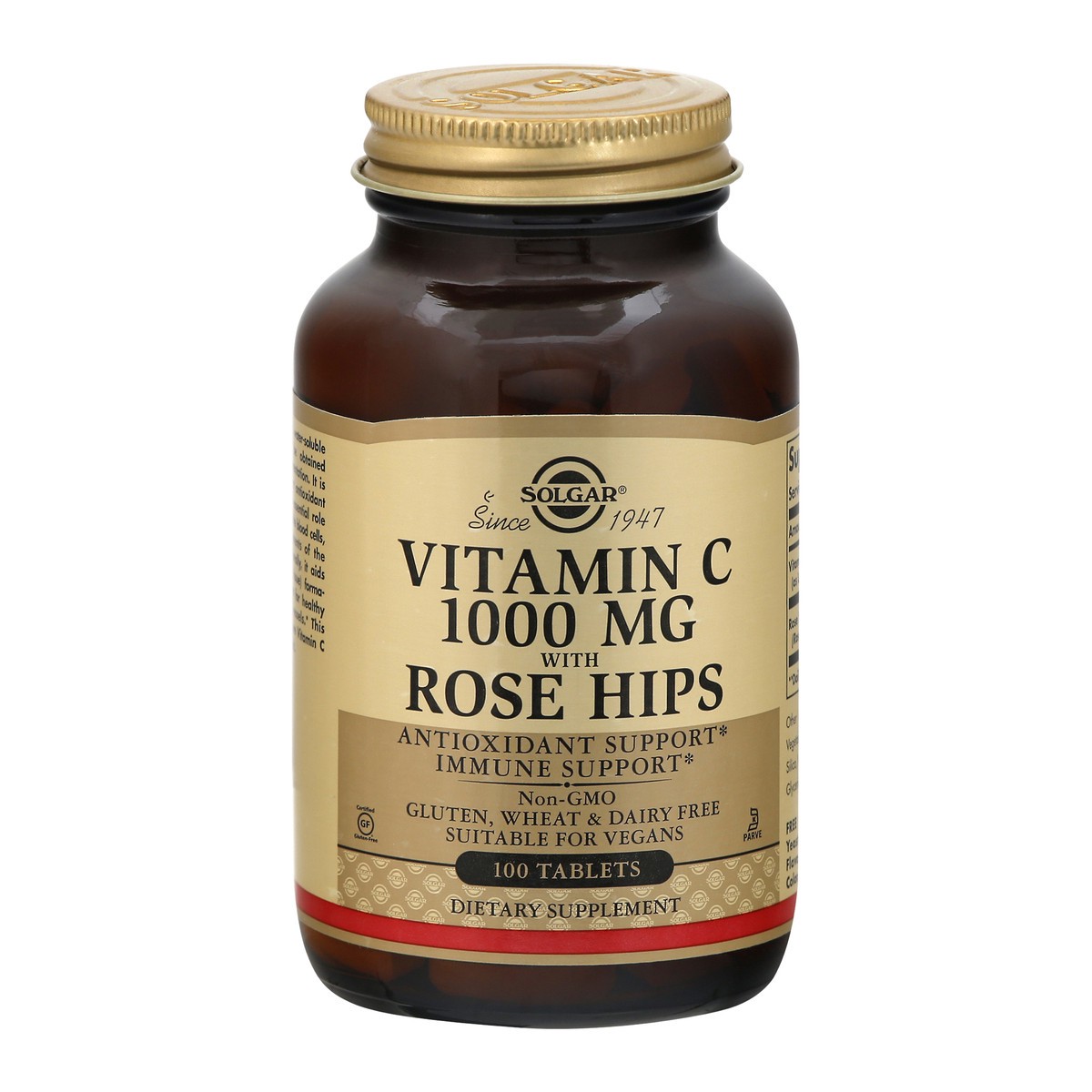 slide 1 of 1, Solgar Vitamin C with Rose Hips Tablets, 100 ct