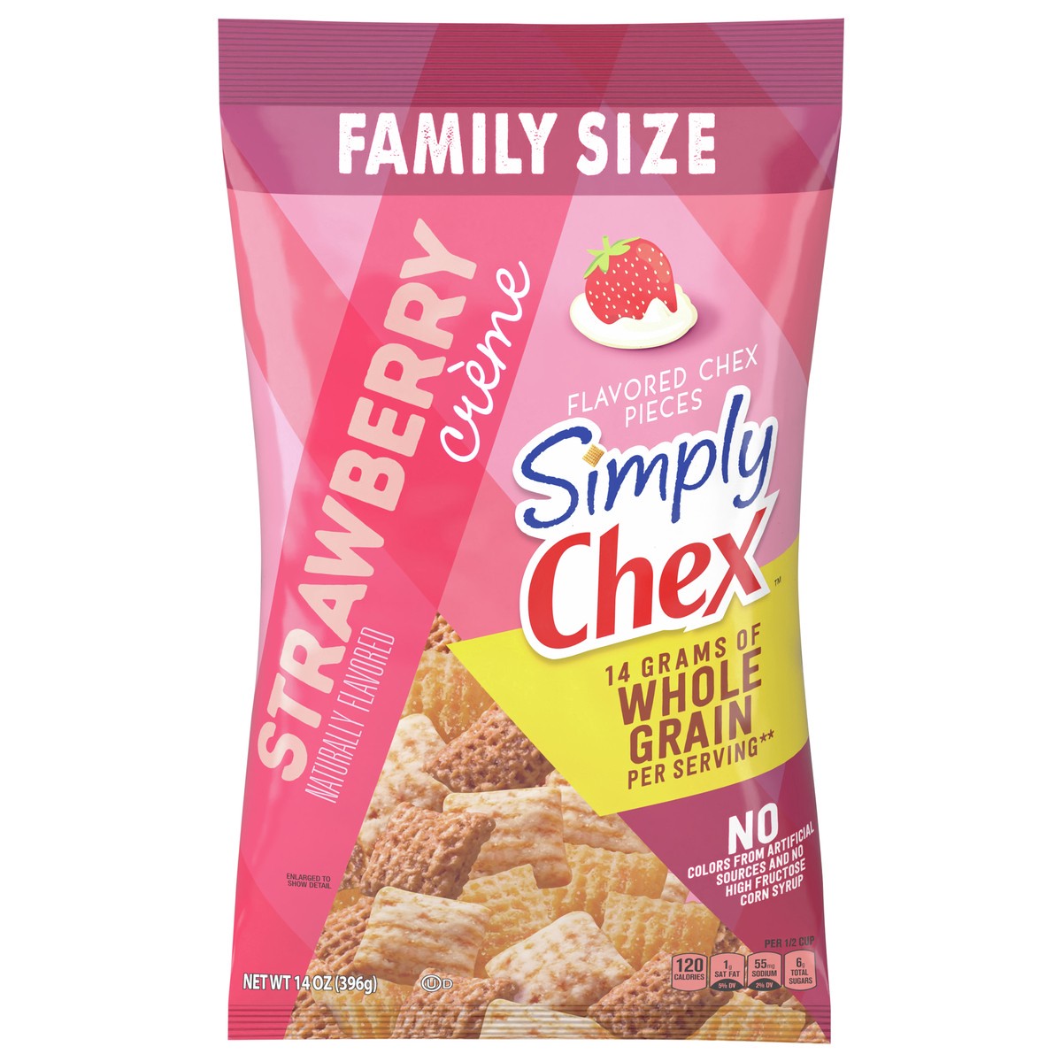 slide 1 of 9, Simply Chex, Strawberry Yogurt Snack Mix, 14 oz Bag, 14 oz