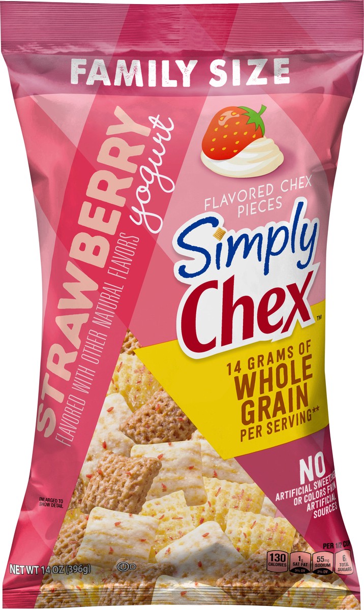 slide 8 of 9, Simply Chex, Strawberry Yogurt Snack Mix, 14 oz Bag, 14 oz