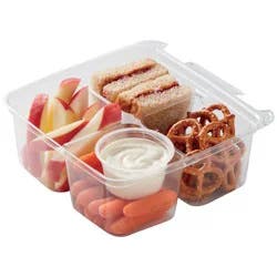 Meal Simple by H-E-B Kids' Half PB&J Sandwich, Apples, Pretzels, Carrots & Ranch